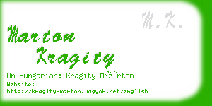 marton kragity business card